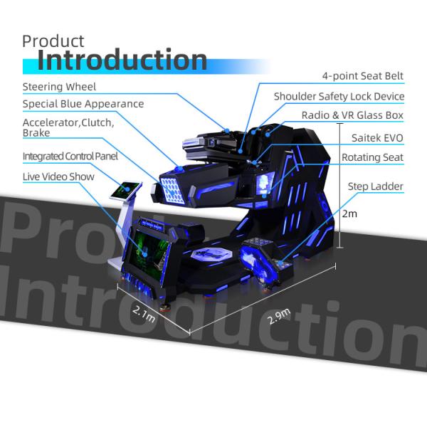 360 Rotating 9D VR Chair Flight Racing Motion Simulator with 32" live showing