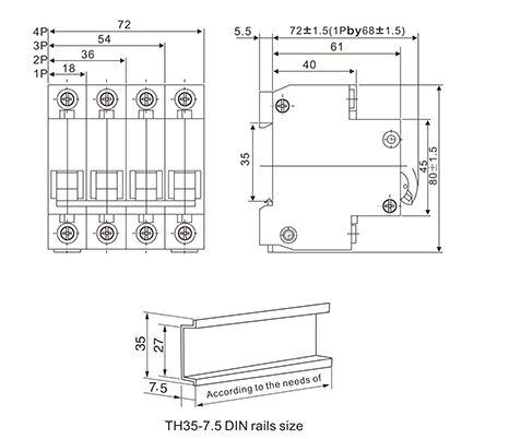 Heat Resistant MCB Circuit Breaker 1A-63A 230V-380v