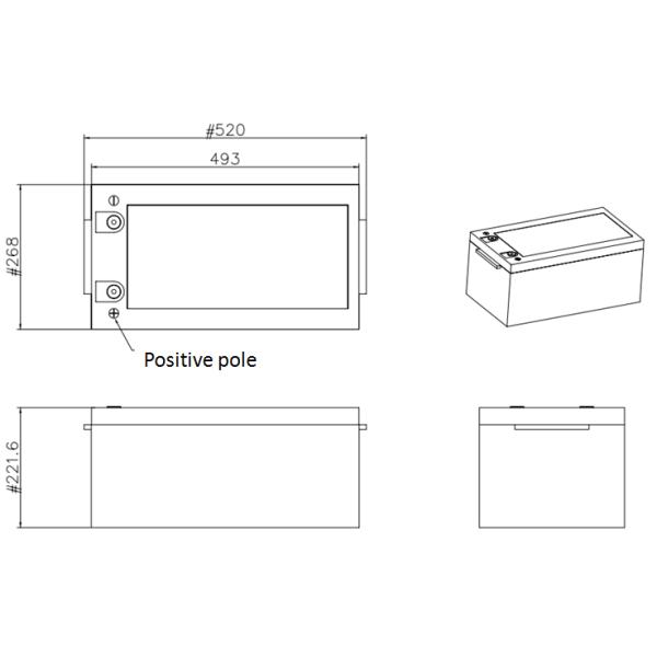 Black Lithium RV Deep Cycle Battery 12V 300A Low Temp Charging Long Lifespan
