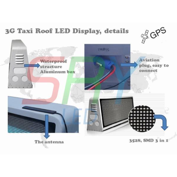 3G SMD Taxi LED Display 27777 Dots / Sqm Car Roof Mobile LED Screen For Advertising