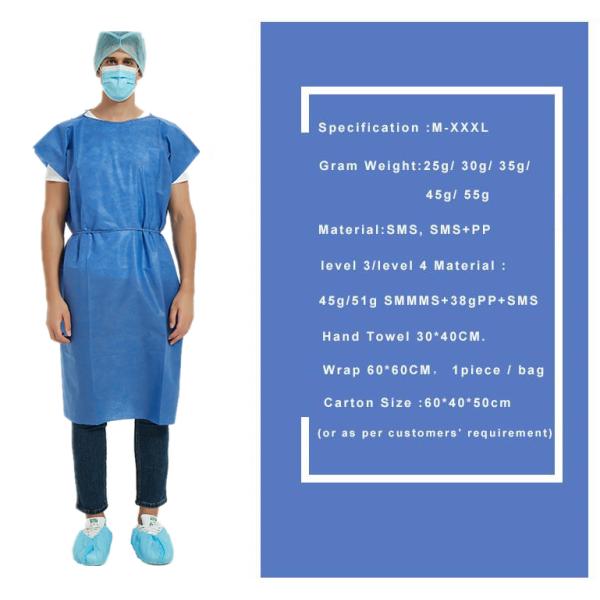 Factory Price Disposable Surgical Gowns Nonwoven Aami Level 4 Isolation Gown