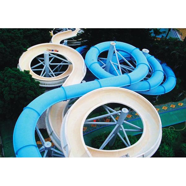 Giant Water Park Accessories Fiberglass Water Slide with 10.8m Platform Height for Outdoor / Indoor Aqua Park