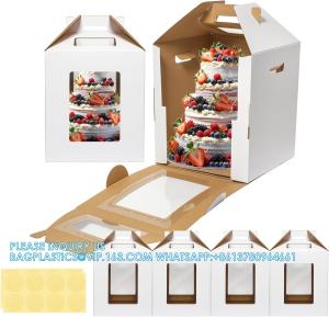 China Tall Cake Boxes 4 Pack 12x12x14 Cake Boxes For Tier Cakes 12 Inch - Disposable Large Layer Cake Carrier Container wholesale