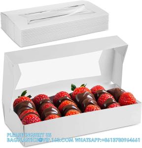 China White Bakery Boxes With Window, 9x6x3 Inch, For Pastry, Dessert, Pies Packaging, Great For Birthday Party, 30 Pack wholesale