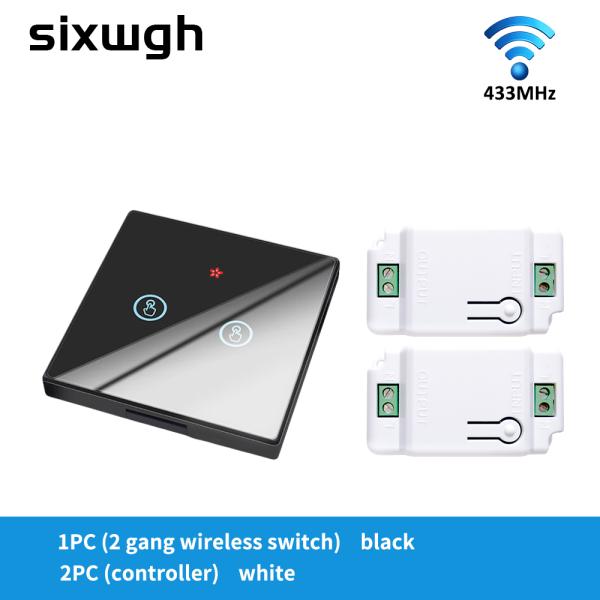 RF433 Wireless Remote Control Switch Crystal Glass Panel Touch Switch with 10A breaker refit old version circuit
