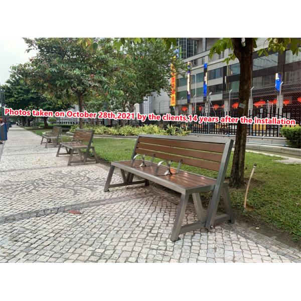Free Standing Backless Wooden Garden Bench , Outdoor Solid Wood Bench Seat