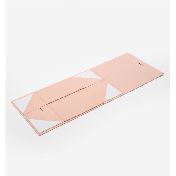 Light Pink Flat Foldable Packaging Box Rigid Customized Design 2mm Thickness