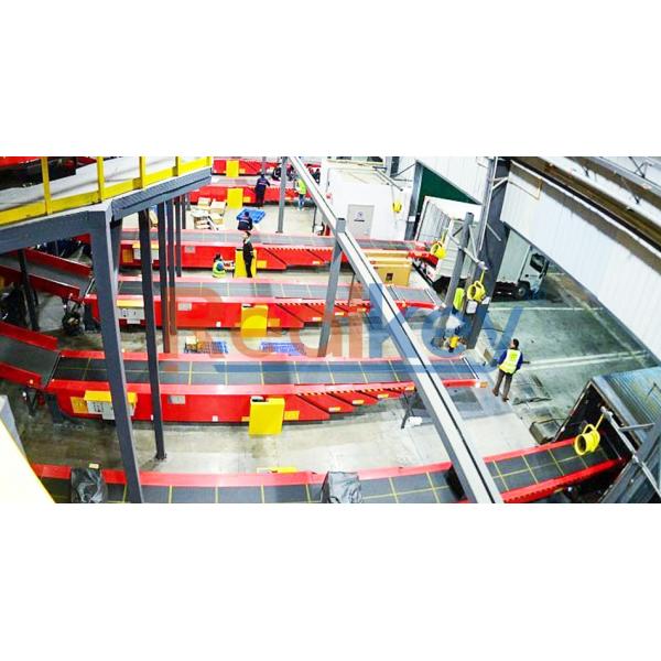 Realkey telescopic belt conveyor in operation at a logistics hub