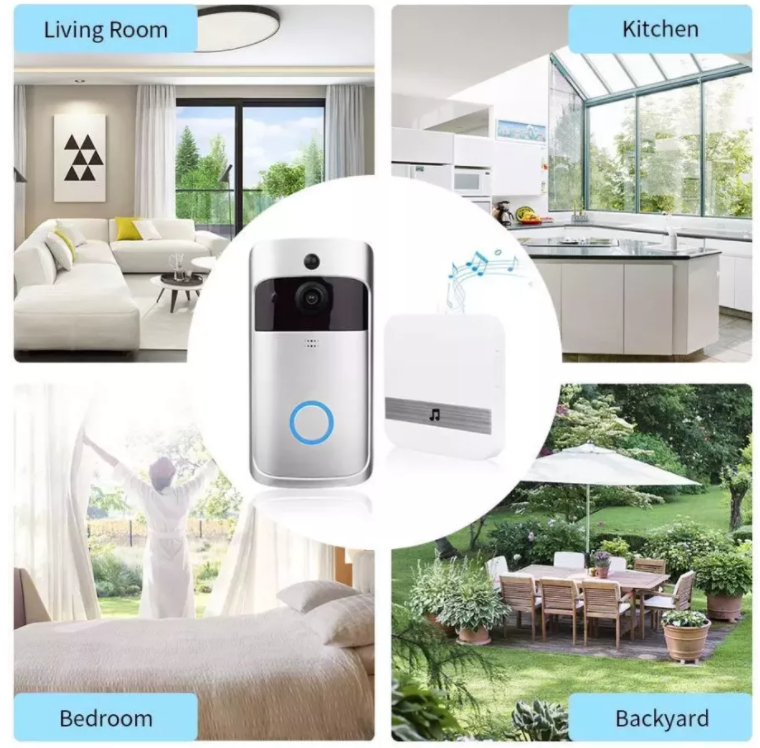 2.4GHz 2MP Tuya Smart Doorbell Camera Night Vision 3400mHA Battery