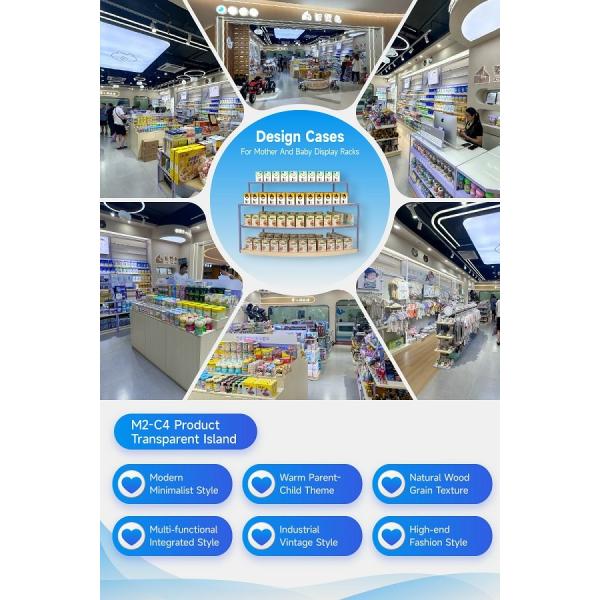 M2-C4 Robust Structure Transparent Display Island For Promotion In Maternity & Baby Store