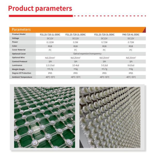 T20 Soft Rgb Mesh Led Pixel Screen For Outdoor Disco Bar Facade Lighting