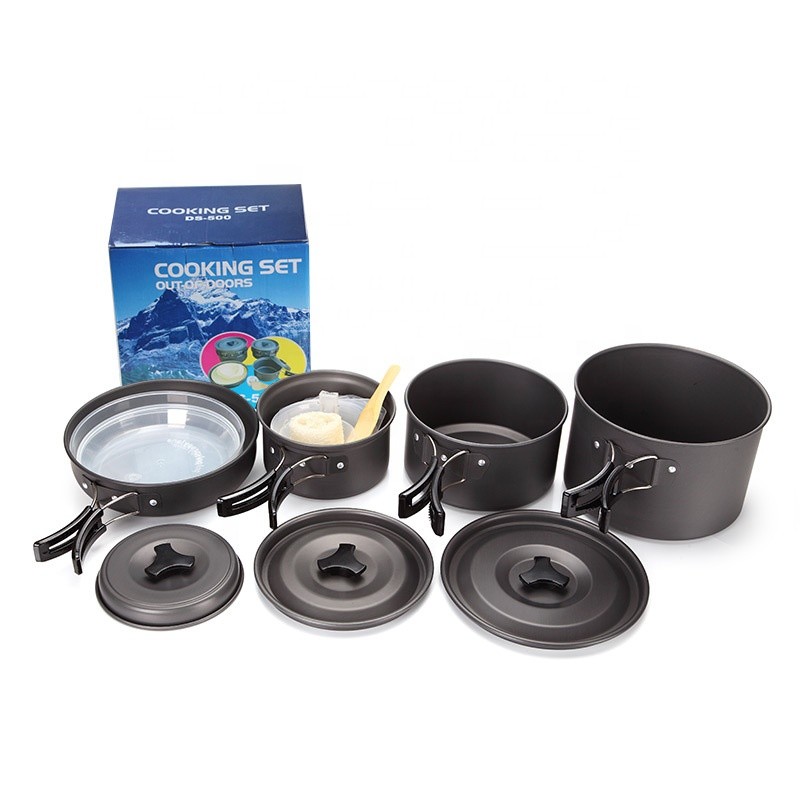 China Modern Design Style Picnic Camping Cooking Set With Aluminum Handle wholesale