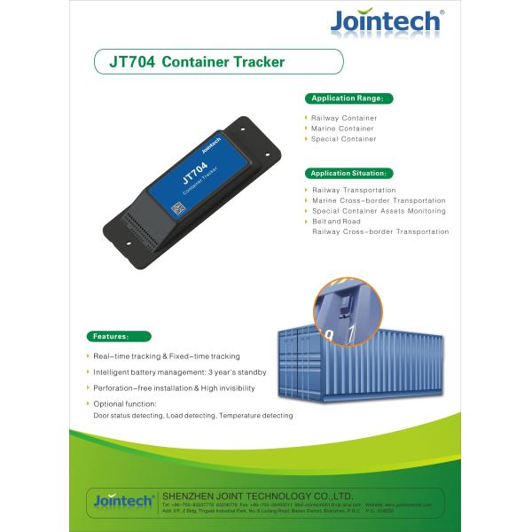 JT704 Smart Mini Waterproof GPS Tracker CE Certification For Railway Container