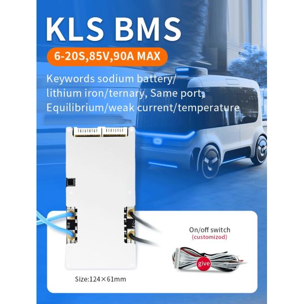 KLS Li-Ion Lifepo4 NMC Sodium Ion Battery BMS 6S - 20S 10A - 90A For E Bike
