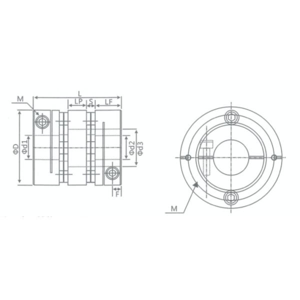 Sleeve Metal Shaft Coupling Diaphragm Double Clamping Short