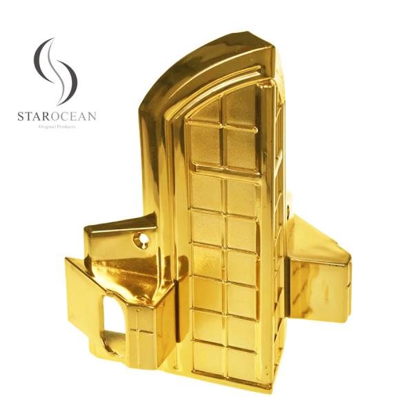 Gold PP Recycled Material Cross-Shaped Coffin Corners, Coffin Accessories 15#G