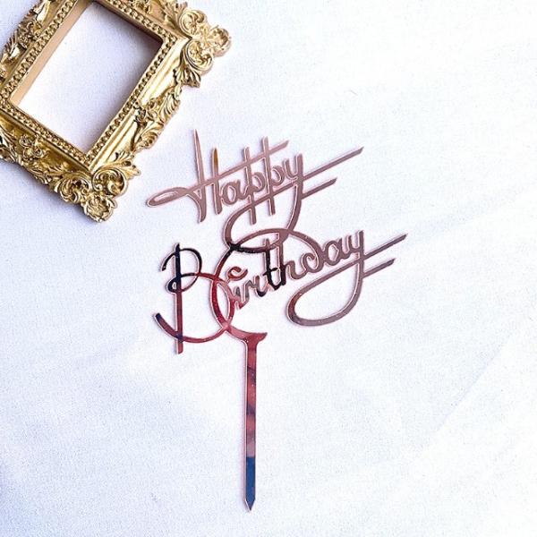 Creative Acrylic Vertical Happy Birthday Cake Topper Happy Birthday Cupcake Toppers