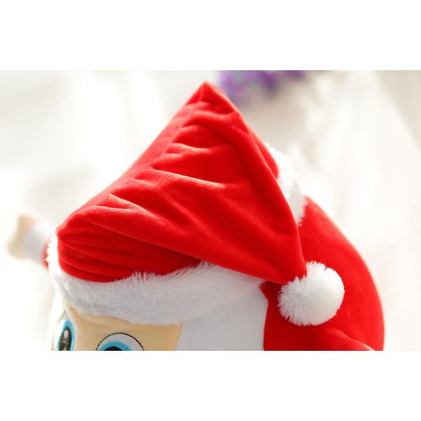 20cm Small Cute Red Animated Plush Christmas Toys Santa Claus White Beard Pattern