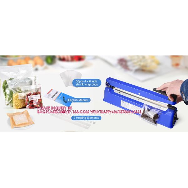 16 Inch Impulse Bag Sealer, Manual Poly Bag Sealing Machine W/Adjustable Timer Electric Heat Seal Closer