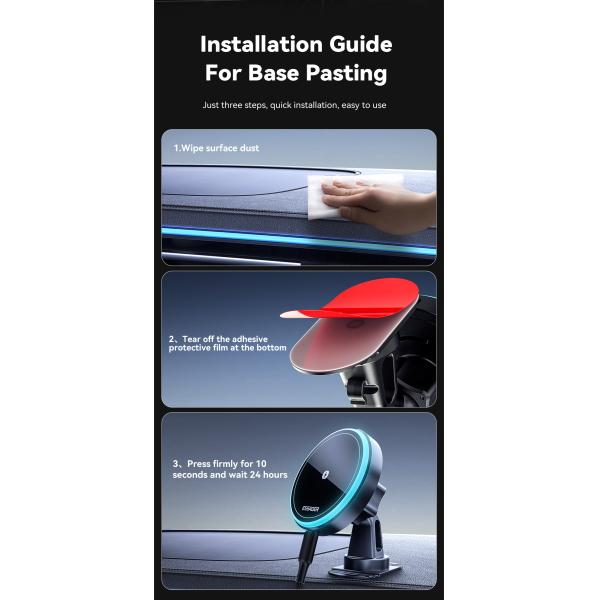 Magnetic 15W Wireless Charging Air Vent Car Mount Phone Holder ESSAGER T1