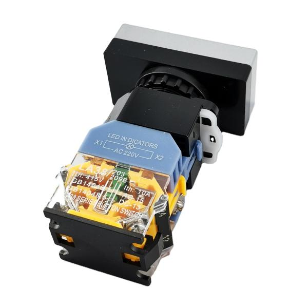22mm LA38-11D 220VAC 1NO+1NC illuminated double-headed push button with pilot lights