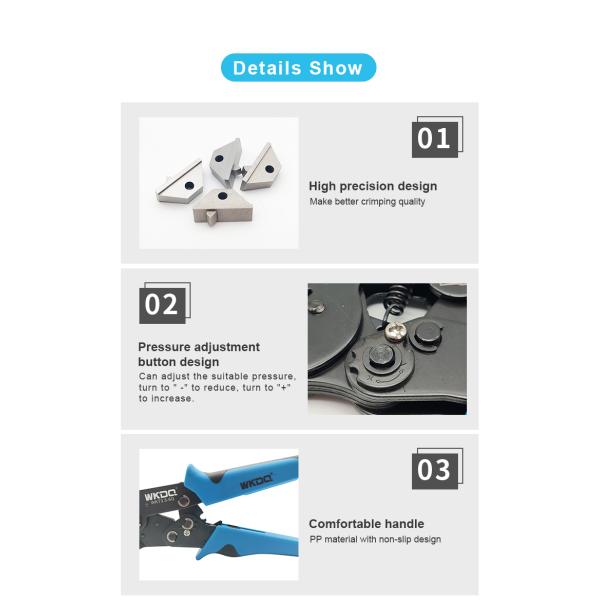 Non Slip Hand Crimp Tools FBS Plug Bridge Cutting Pliers WKT 3.5-6Q