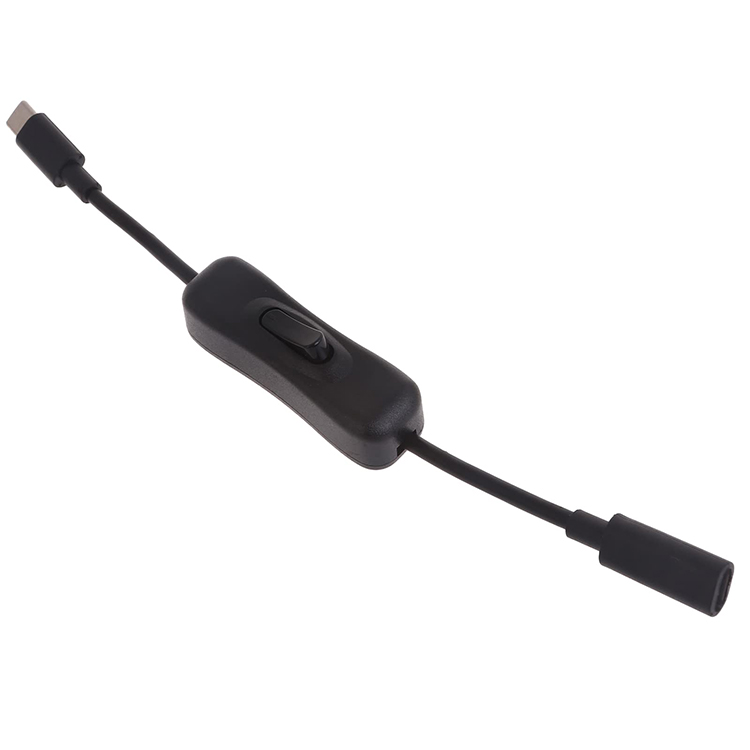 Male to Female USB Type C to C Switch on off Data Charging Extension Cable for Raspberry Pi LED Lamp Phone