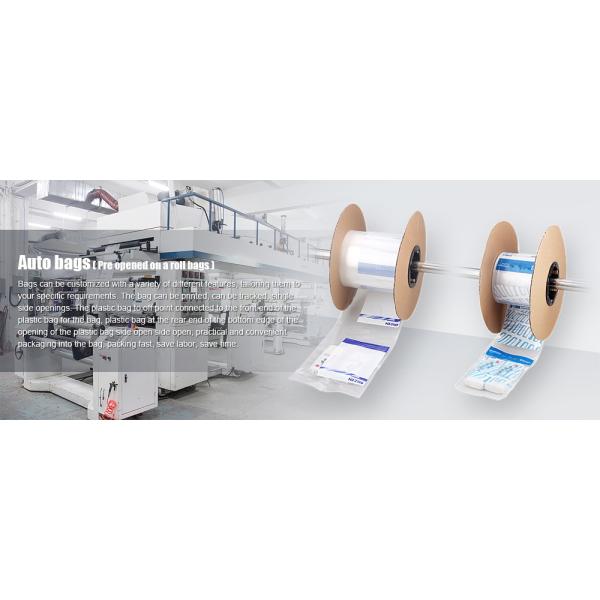 LDPE Plastic Pre Opened Auto Poly Bag Sealing Handle Heat Seal For Automatic Packaging