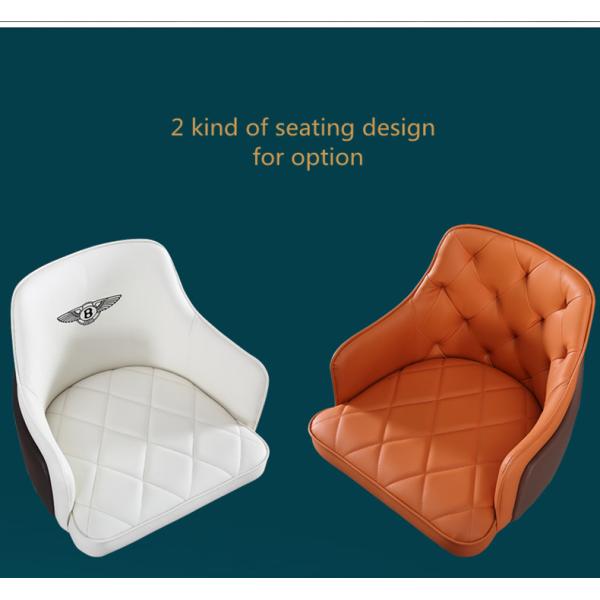 Orange 40 Inch Metal Bar Stools With Backs Modern Tall Pu Leather Commercial