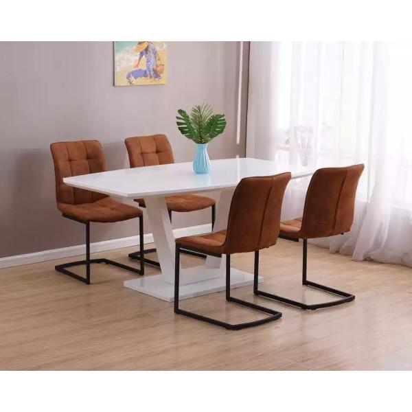 High Durability 6 Chairs Metal Dining Table Set For Restaurants ISO9001