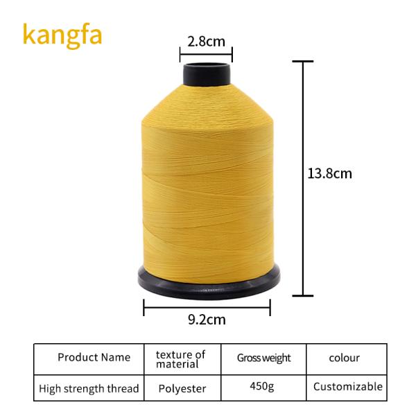 450g High Tenacity Tex135 420D/3 Polyester Leather Sewing Thread with High Strength