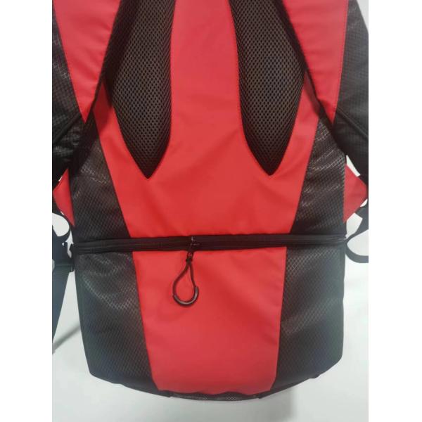 Detachable Bike Helmet Backpack Bag Red With Dry / Wet Separation