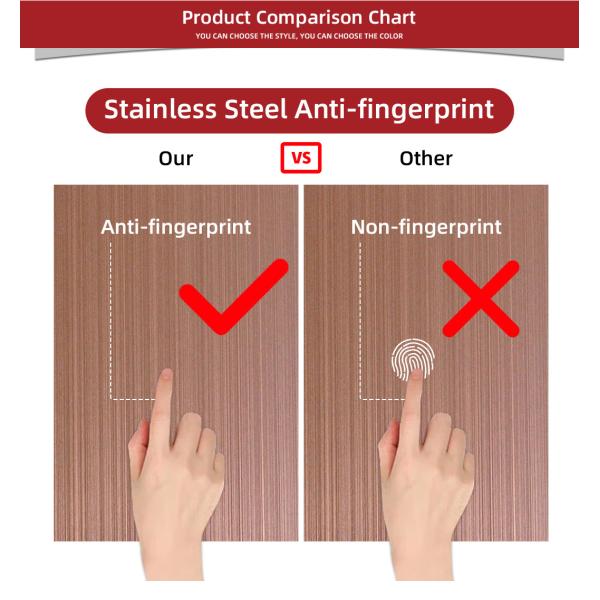 SS 201 304L Color decorative panels No-fingerprint Stainless Steel Sheet