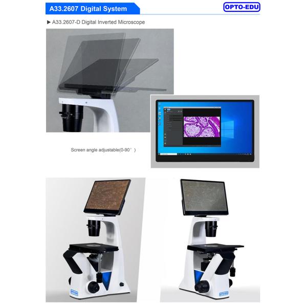 OPTO EDU A33.2607 LCD Cell Image Inverted Microscope Semi APO BF+PH