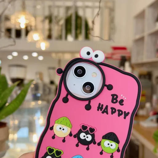 Soft TPU iPhone 11-15 Coal Ball Elf Phone Case Shockproof Pink