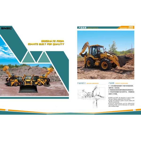 Backhoe Loader Shanmon 388H 4x4 2500kg Excavator Loader Retroexcavadora for Operation