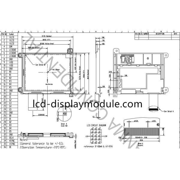 TM050QDH01 Custom LCD Displays TFT For Cisco CP - 7945G CP - 7965G Telecommunication