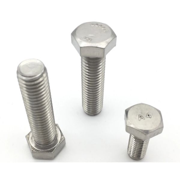 SS 316 A4 Flagne Galvanized Hex Bolts High Strength Full Thread Common Bolt Heads