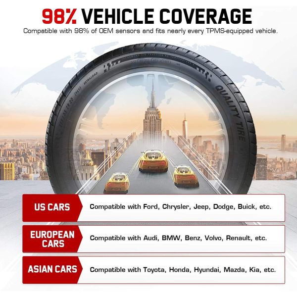 Autel MX Sensor 315MHz+433MHz 2 in 1 Universal Programmable TPMS Sensor Metal/Rubber OE Level