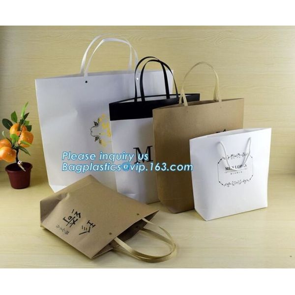 tea brown paper bag with logo print eco friendly With Ribbon Handles wine packaging offset bags,Decorative Paper Bags wi
