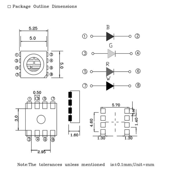 5050 RGBW LED Diode 5054 Flexible RGB SMD LED Tape For Multi Color LED Strip