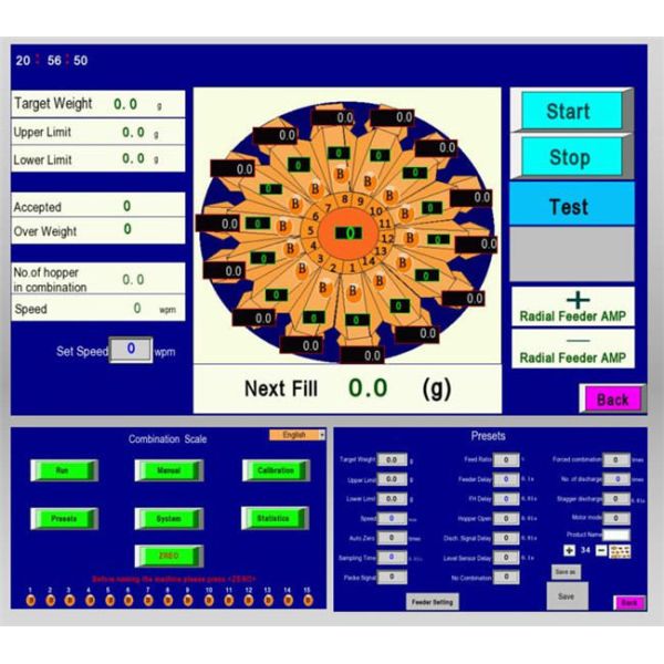 14 Head Pickles Multihead Weighing Machine With Vertical Feeder