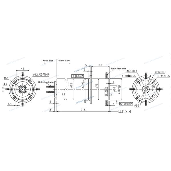 Low Temperature Ethernet Signal Slip Ring with multi-channels electric power