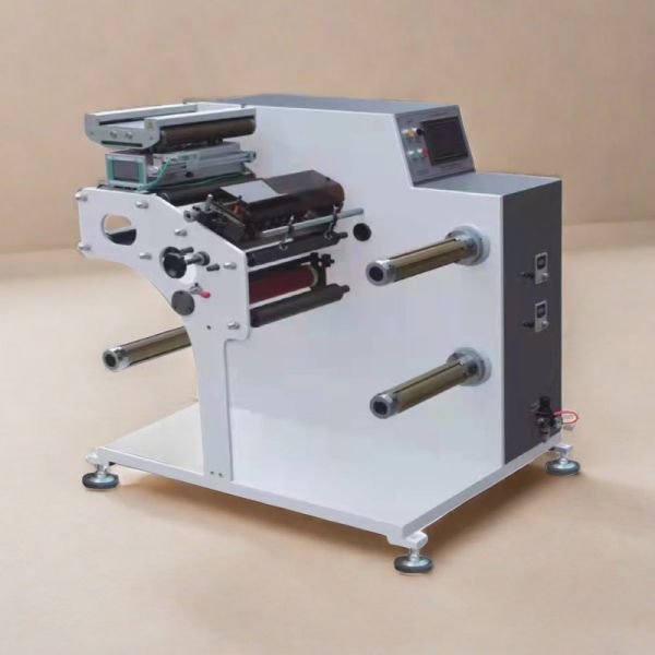 200m/Min Turret Label Slitter Rewinder Narrow Web Medium Speed Slitting Machine Servo Driven Taper Tension Web Guide