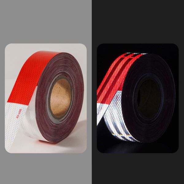 White Red Micro Prismatic Conspicuity DOT C2 Reflective Tape For Trucks