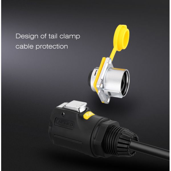 Black Plastic RJ45 Connecter Cat5e Outdoor Waterproof Ethernet Cable PBT Plug Hot sale 8 Core Connector For Signal