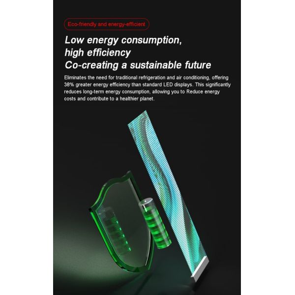 LED Flexible Transparent Film Screen with High Transparency, LED Smart Film with Foldable & Lightweight for Glass Wall