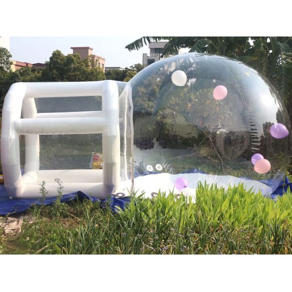 Outdoor Transparent bubble house with balloons Wedding Party bouncy bubble house
