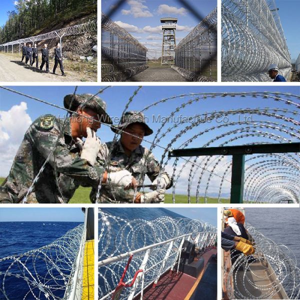 CBT-65 Razor Wire Galvanized Razor Wire Fence Stretched Wire Coils for Farm Fence Garden