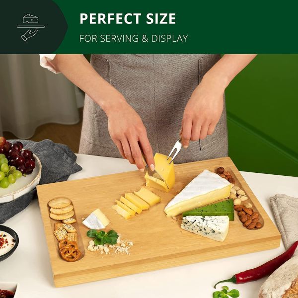 Bamboo Charcuterie Cheese Platter Serving Tray Wooden Crafts Supplies